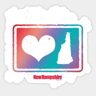 Tie-dye Love NH (transparent design) Sticker